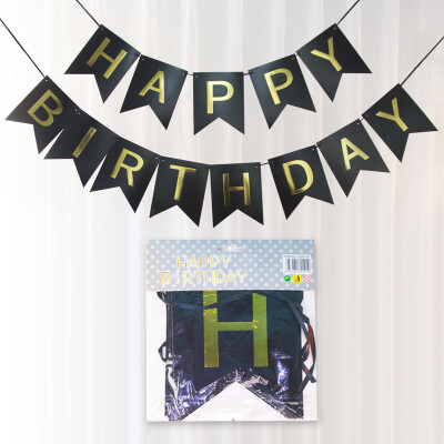 

Fanlus Happy Birthday Banner Party Decorations Versatile Beautiful Swallowtail Bunting Flag Garland Chic White&Gold