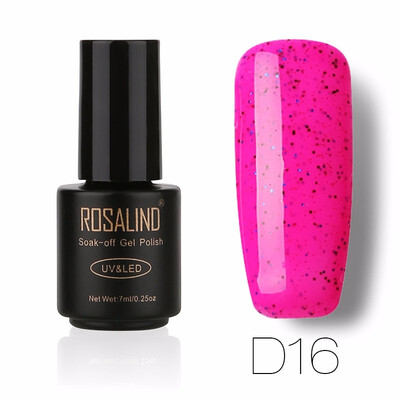 

ROSALIND Gel 1S Black Bottle 7ML Candy Bling D01-24 Gel Nail Polish Semi Permanent Nail Art UV LED Soak-Off Gel Varnish Manicure