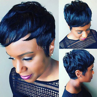 

Cheap Short Human Natural Brazilian Hair Glueless Wig For Black Women Celebrity Human Real Hair Short Cut Wigs Hot Sale