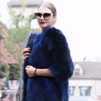

New luxury winter womens fox fur autumn&winter coat womens natural fur fashion warm leather real leather fur coat HPX-1029