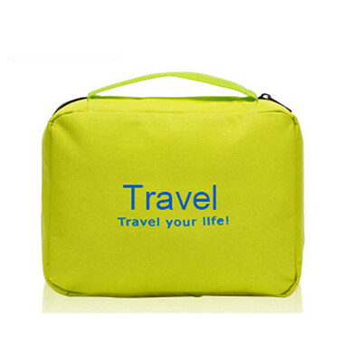 

Korean New Travel Wash Bag Folding Waterproof Letters Printed Hanging Solid Color