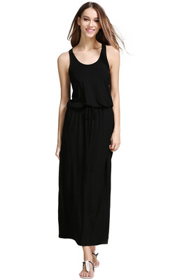 

Womens Sleeveless Blouson Maxi Dress