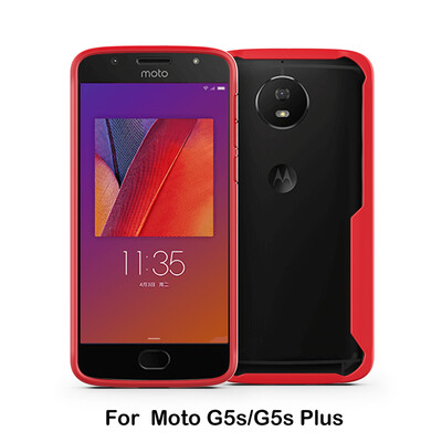 

Goowiiz Luxury Phone Case For Motorola Moto G5SG5S Plus HD Clear Acrylic TPU Silicone Prevent falling Full protection