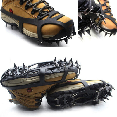 

Mountaineering Hiking Crampons 18 Teeth Outdoor Antislip Ice Snow Shoe Spikes