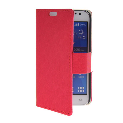 

MOONCASE кожи высокого качества Сторона Флип кошелек карта с Kickstand чехол для Samsung Galaxy Core Prime G3608 красный