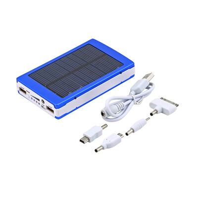 

50000mAh Портативный Солнечное зарядное устройство Супер Dual USB Внешняя батарея банк силы Голубой