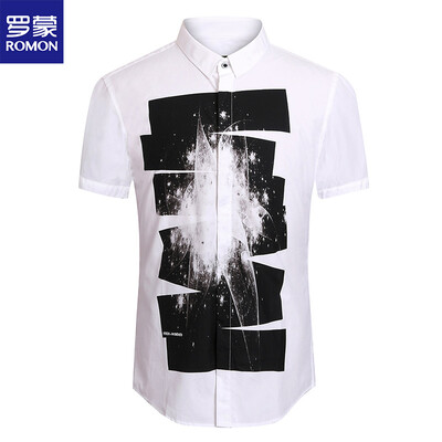 

ROMON Short Sleeve Shirt Mens White Fashion Shirt 8CS932164 White 42
