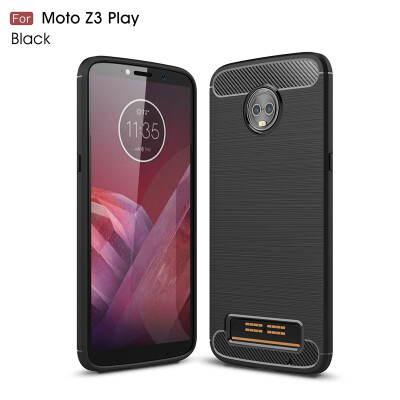 

Goowiiz Phone Case For Motorola Moto Z3 PlayX4 Fashion Slim Carbon Fiber TPU Soft Silicone Prevent falling