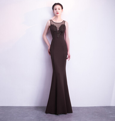 

New Korean sexy fish tail long banquet red evening dress skirt party