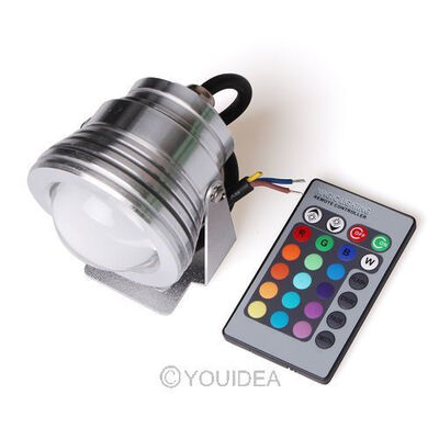 

Choose waterproof RGB &Pure siliver Flash LED Light Lamp 10W 12V & Remote control