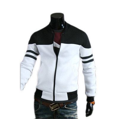 

Zogaa Men's Jacket Fashion Ribbon Patchwork