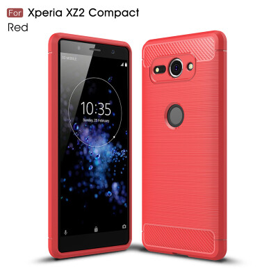 

Goowiiz Phone Case For Sony Xperia XZ2XZ2 Compact Fashion Slim Carbon Fiber TPU Soft Silicone