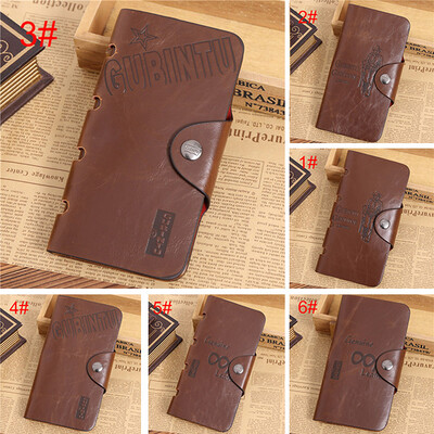 

Случайные Подлинная Кожа PU Мужчины Длинные кошелек Billfold Vintage Top Мужской кошелек