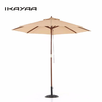 

Shipping from USA 9FT Wooden Garden Umbrella Sun Shade 8 Ribs Polyester Fabric with Air Vent
