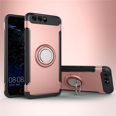 

Huawei P10P10 PlusP20 Lite Armor Car Magnetic Suction Ring Bracket Silicon TPU Hard PC Phone Case