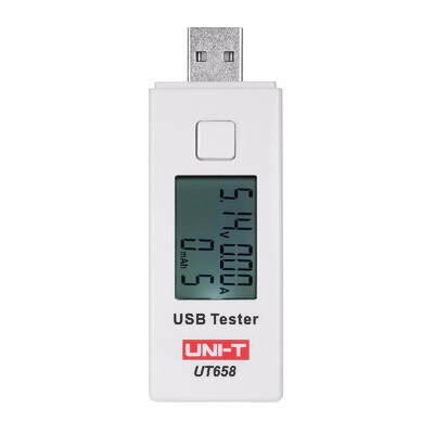 

UNI-T UT658 Digital LCD USB Voltage Current Meter U Disk Voltmeter Ameter Charging Capacity Tester DC3-9V 0-3A