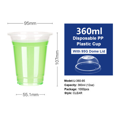 

Free Shipping 12oz-22oz Clear Plastic PP Cups with Dome & Flat Lids for Juice Tea Iced Coffee Bubble Boba Smoothie 1000pcs