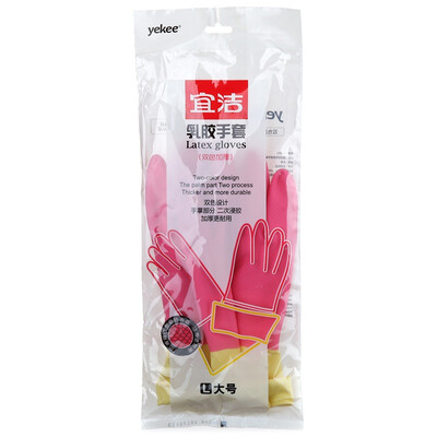 

Yi Jie yekee multi-functional thickening two-color laundry rubber gloves large