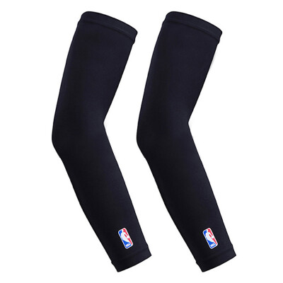 

NBA Basketball Arm Bracers Sports Protector Elastic Pressure Arm Extended Luminous Breathable Elbow Arm 2 Only Base Black  / L