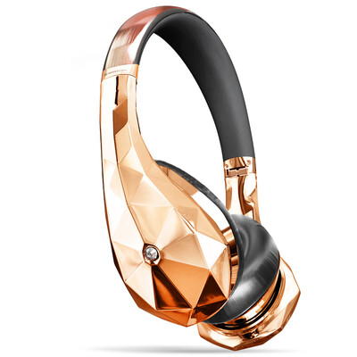 

Monster Diamondz Diamond Tears Headphones Earphones Stylish Dual Audio Music Headphones Rose Gold