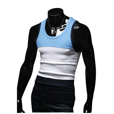 

Zogaa New Mens Veat Fashion Contrast Color Round Collar