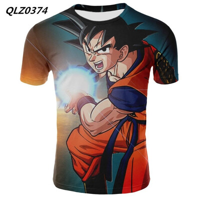 

S-XXXXL New Mens Fashion Short-Sleeve T-Shirt Dragon Ball Anime Print T-Shirt Casual Slim Sport T-Shirt Mens Tights