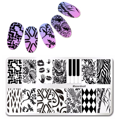 

Nail Stamping Plates Kiss Palm Various Arabesque Pattern Nail Art Stamp Template Image Plate DIY Manicure Decoration Mezerdoo 8