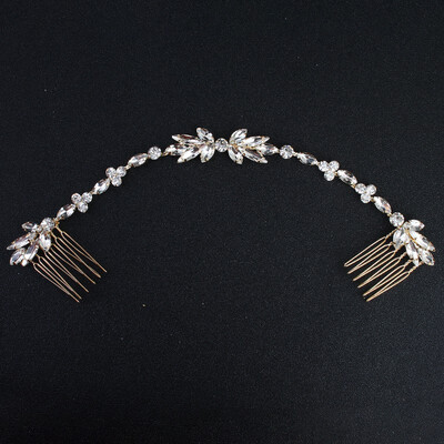 

Jonnafe Fashion Crystal Rhinestone Long Hair Comb For Bride Silver Color Wedding Hair Vine Bridal Hair Ornament Accessories