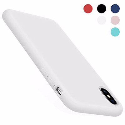 

IPhone X Case White Soft Liquid Silicone Protective Cover Smooth Shockproof Drop Proof Shell for IPhone X 58in