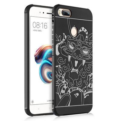 

Goowiiz Phone Case For Xiaomi Mi 5XA1Max 2 Carved Dragon Thin Matte soft Silicone Prevent falling