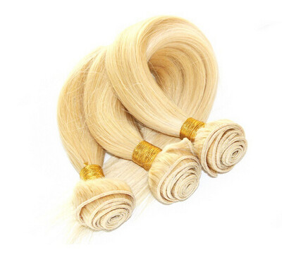 

Remeehi Brazilian Virgin Silk Straight Human Hair Weft Extensions Weave Blonde Color613 Bleach Blonde 1Bundle100g