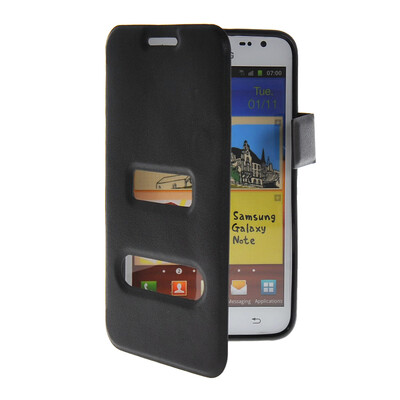 

MOONCASE View Window Leather Side Flip Pouch Hard board Shell Back чехол для Samsung Galaxy Note I9220 Black
