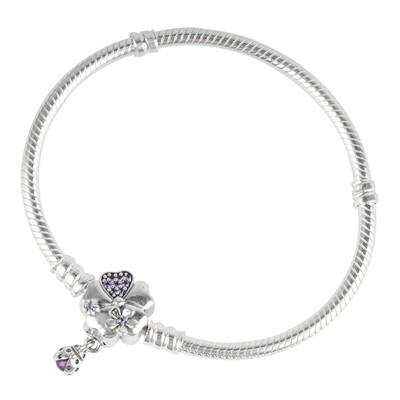 

PANDORA Pandora MOMENTS Silver Moss Flower Open Bracelet 597124NLC-17