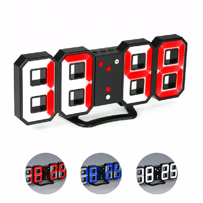 

8-Shape Large Digital LED Thermometer Alarm Clock USB 12H24H Display BlueWhiteRed Light ManualAutomatic LED Luminance Adjustab