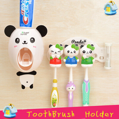 

Cntomlv Cartoon Multifunctional Toothbrush Holder Storage Orgainzer Box Bathroom Accessories Suction Hooks Tooth Brush Holder