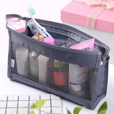 

Maybelline travel large capacity portable portable bath bag female waterproof transparent mesh cosmetic bag wash bag random color