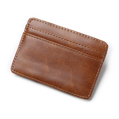 

Mens Magic Wallet Double Open PU Leather Bandage Money Pockets CreditID Cards Purse