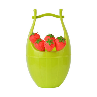 

UpperX 6pcs Chic Barrel Food Fruit Salad Forks Home Kitchen Bar Decoration Gadgets Set Strawberry