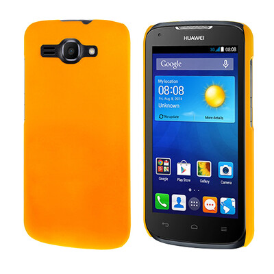 

MOONCASE Hard Rubberized Rubber Shell Back Protective Case Cover for Huawei Ascend Y520 Yellow