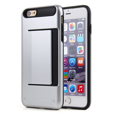 

Soft TPU And Hard PC Card Pocket Protective Smart Cover Case For Apple iPhone 6 6S Plus 47 55Inth Free 2 Screen Films