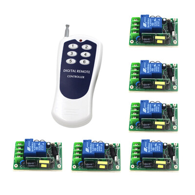 

MITI 315 / 433MHZ 85V-280V широкий спектр напряжения РФ беспроводная система дистанционного управления Переключатель 6Receiver & 1Transmitter для LED ON / OFF