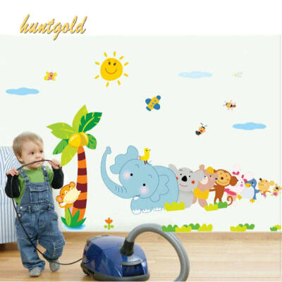 

Novelty Cartoon Animal World Baby Room Kindergarten Decal Removable Wall Sticker