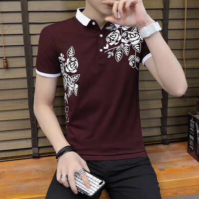 

Mens Polo Business Turndown Tshirt Short Sleeve Fashion Shirt High Quality