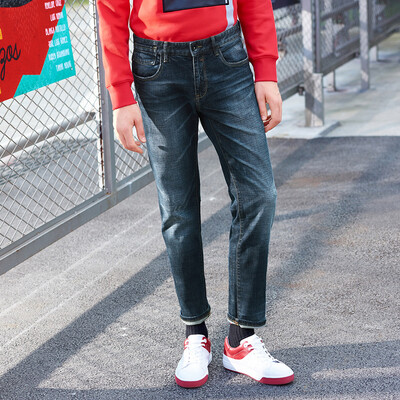 

Carbine mens 2017 autumn&winter new jeans in the low waist youth casual dark blue micro-elastic long pants I dark blue 37 31