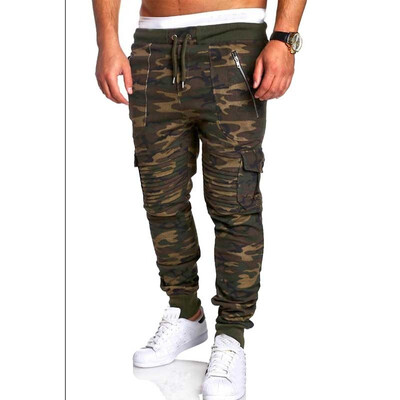 

Mens Sweatpants Casual Trousers Fashion Sweatpants Striped Pleated Zipper Design Jogging Pants Man