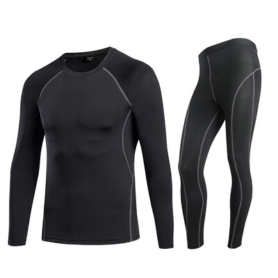 

Quick Dry Tracksuit For Men Fitness Tight Long Sleeve T-Shirt Pant MenS Suit