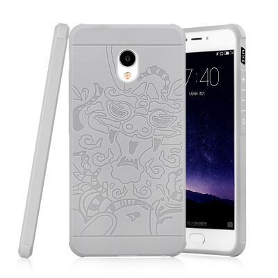 

Goowiiz Phone Case For Meizu MX6 Carved Dragon Thin Matte soft Silicone Prevent falling