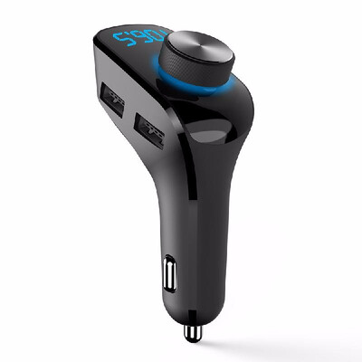 

BT FM Transmitter Car Charger Wireless Radio Adapter with 3 USB Ports Music Player Support TF Card&U-Disk Hands Free