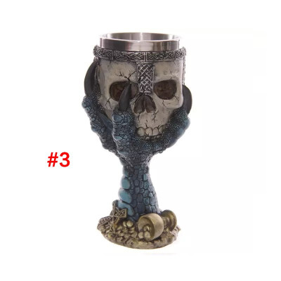 

Bar creative palm skull goblet full 3D knights stainless steel drinking cup mug pineapple cocktail cup