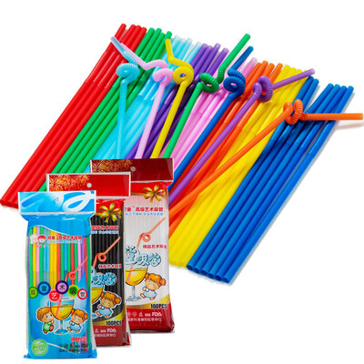 

100pcs Colorful Food Grade PP Plastic Flexible Bendable Straw Drinking Straw ValentineS Day Birthday Bar